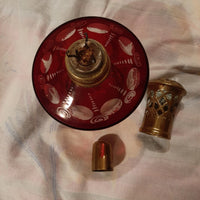 ancienne lampe berger st louis,baccarat, bohème 19 ème siècle