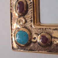 Miroir en céramique de François Lembo Vallauris vers 1960-1970