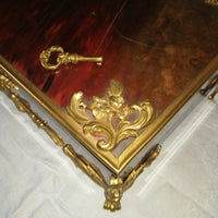 Coffret de table placage écailles style Louis XV Signé Rischmann Pau