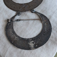 Ancienne paire de fibules berbère argent massif poinçons
