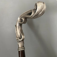 Lucien GAILLARD ancienne  canne pommeau en argent massif