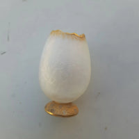 Rare Ancien Petit Vase Daum Nancy Gardeuse D Oies Verre Givré. Bordé D Or.