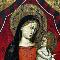 Tableau Ancien Vierge à l’Enfant Jésus Peinture Religieuse Retable Renaissance
