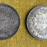 Lot 35 pièces anciennes argent ecu xix ème nap 3 louis philippe leopold hercule