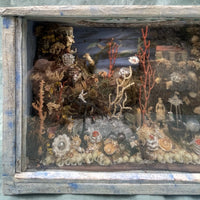 Diorama Verre filé Nevers 19è XIXè Art populaire Paysage Animaux Curiosité Rare