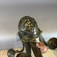 Lustre en bronze nickelé , travail français des années 1930.