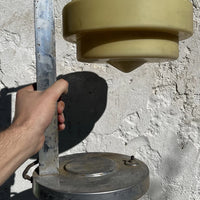 Lampe de bureau  verre opalin métal chromé années 40