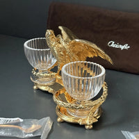 Saleron en métal doré à l’or 24 carats par maison christofle aigle