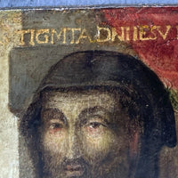 Tableau Religieux Ancien Huile Bois Portrait Saint Renaissance XVIe-XVIIe