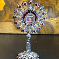 Rarissime monstrance reliquaire de Saint Jean Baptiste en forme d'ostensoir