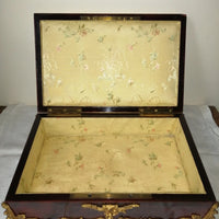 Coffret de table placage écailles style Louis XV Signé Rischmann Pau