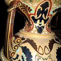 MAGNIFIQUE GRAND VASE EN GRES BYSANTIN SARREGUEMINES no 831