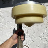 Lampe de bureau  verre opalin métal chromé années 40