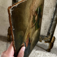 Tableau Ancien Agonie Jésus Christ Jardin des Oliviers Peinture Religieuse 18ème
