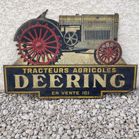 Ancienne Plaque En Tôle Tracteur Agricole DEERING Plaque Publicitaire