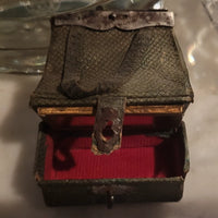 Rare et ancien sac de voyage en cuir de poupée Bleuette Jumeau Bru 1900 HT