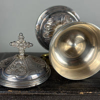 Ancien ciboire argent massif coffret boite Favier Frères LYON Messe Religieux
