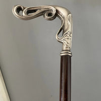 Lucien GAILLARD ancienne  canne pommeau en argent massif