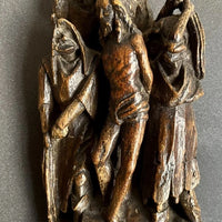 Petit groupe en bois sculpté haute époque XVIème