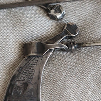 Ancienne paire de fibules berbère argent massif poinçons