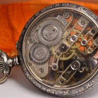 MONTRE ANCIENNE RARE GOUSSET SQUELETTE ARGENT NIELLO 1900 VINTAGE POCKET WATCH