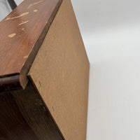 Boite à pain vintage en bois à roulettes ferme bois marron années 70 campagne