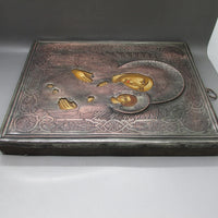 Icône ancienne de l'empire russe en argent massif et bois peint à la main, 28x24cm, circa 1880