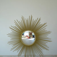 ancien miroir soleil CHATY VALLAURIS bombe sorciere old mirror sunburst 50 XXL