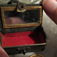 Rare et ancien sac de voyage en cuir de poupée Bleuette Jumeau Bru 1900 HT
