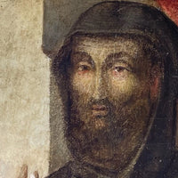 Tableau Religieux Ancien Huile Bois Portrait Saint Renaissance XVIe-XVIIe