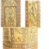 Tabernacle cuivre repoussé Saint Germain orthodoxe byzantin Croisade XIXème