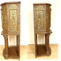 Tabernacle cuivre repoussé Saint Germain orthodoxe byzantin Croisade XIXème